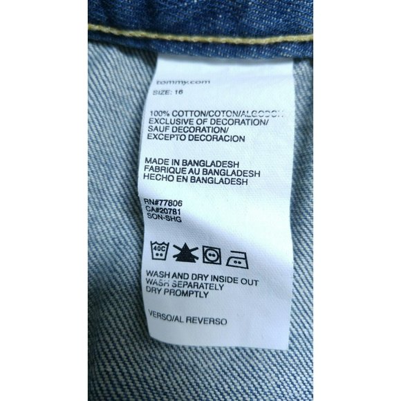 Tommy Hilfiger Women's Detail Stitch Button Pocket Petite Denim Jeans Sz 16 - Picture 8 of 8